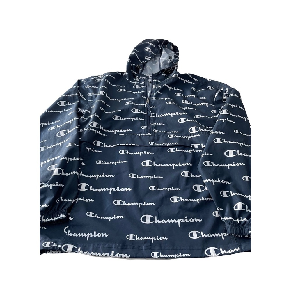 🐝Champion • Packable Jacket • Blue • Men’s Size Medium • Great Comdition